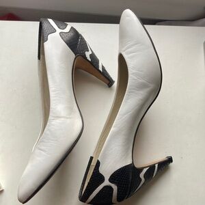 Via Spiga White and Black Heels